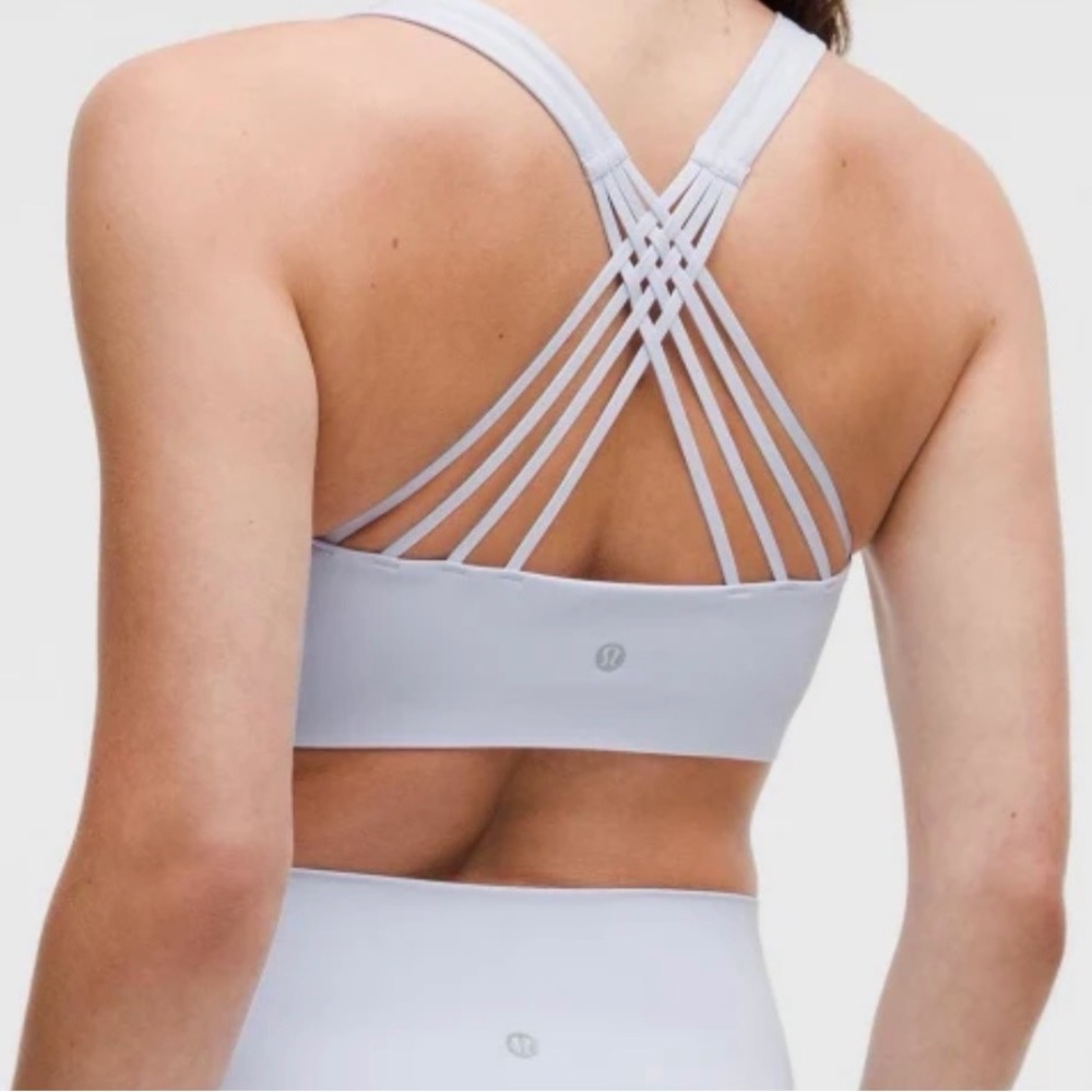 Lululemon FlexyFlex Strappy Yoga Bra Light Support D-DDD NWT Serene Blue S/M - Picture 3 of 9